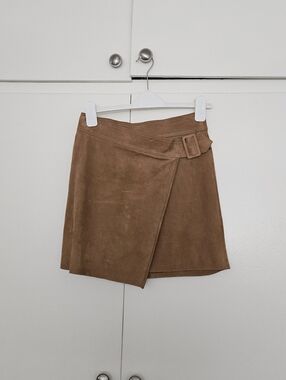Vince tan suede wrap skirt